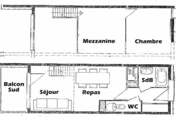 Résidence le Village 3 - 2 room mezzanine apartment 6 people (320)