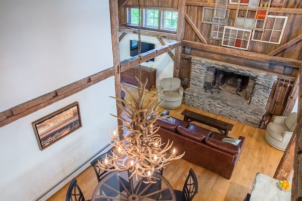 New! Stunning unit in iconic post and beam barn!