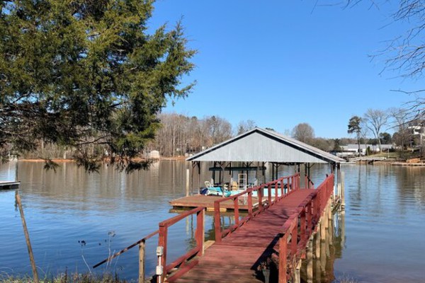 Spacious waterfront home on lake Norman with private dock and covered boat slip
