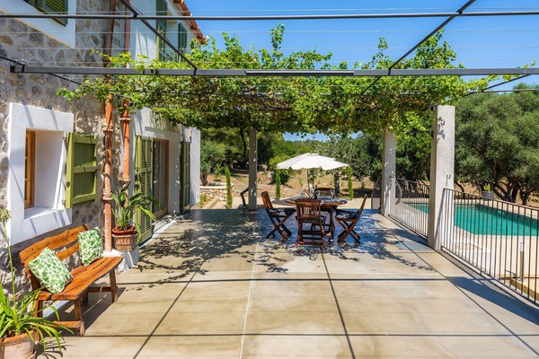 Rustic Holiday Home “Finca Can Blai” with Garden, Pool, Terraces & WiFi; Parking Available